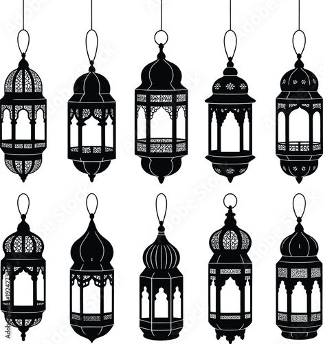 Elegant collection of hanging lanterns in intricate traditional designs