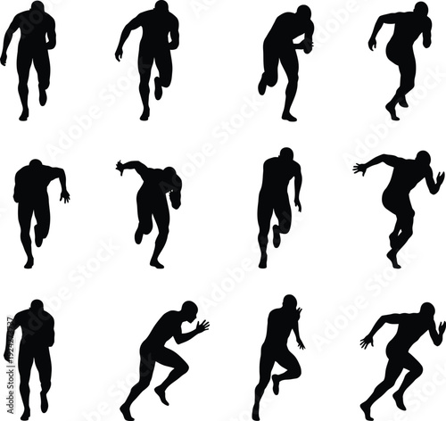 Zombie Silhouettes Set Walking Dead Horror Characters Vector Illustration