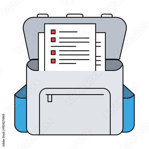 Document Case in View: A professional document case, brimming with detailed paperwork. The document case's meticulous design showcases a sense of organization.