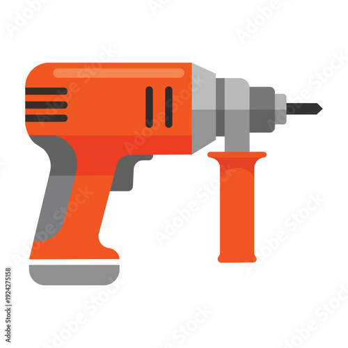 The Power Tool: A modern power drill, depicted in a clean, uncluttered style. Highlighting design and the tools appeal.