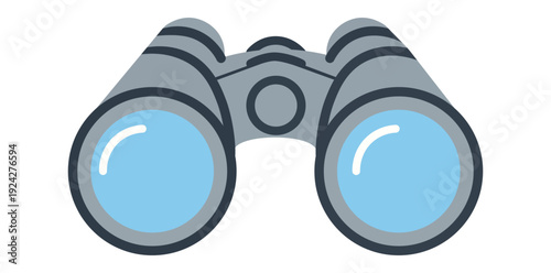 Binoculars for Exploration: A detailed illustration of binoculars. Perfect for those seeking distant views, observation, and discovery. 