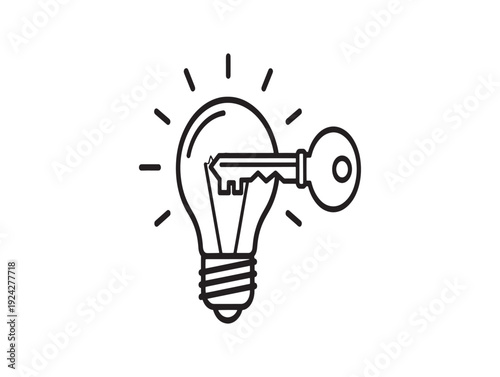 Innovative idea light bulb with key