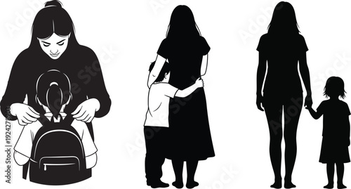 Mother and daughter through the years stages of life