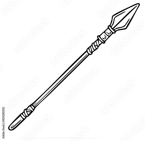 Tribal Spear Weapon Illustration Primitive Ancient Tool Hunter Hunter's Equipment