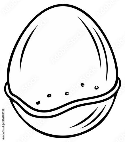 Simple black and white line art illustration of a closed bivalve shell marine animal