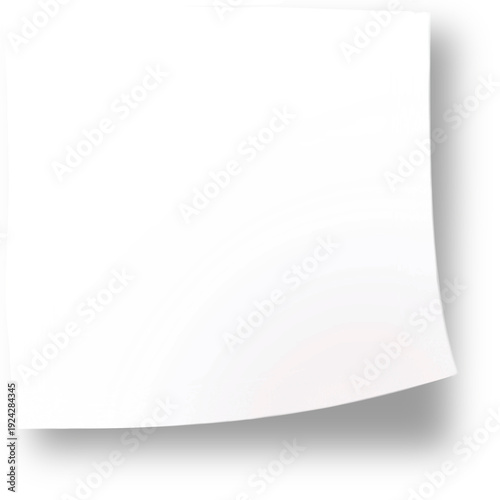 White Transparent Sticky Note with Soft Shadow