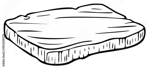 Stylized Slab of Rock with Unique Edges Simple Graphic Contour Stone Isolated Illustration