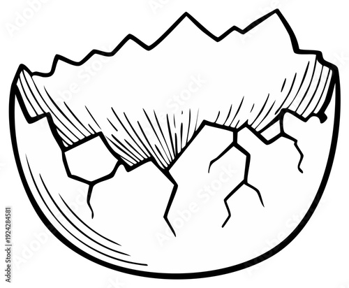 Cracked Empty Eggshell Fragment Illustrating New Beginnings or Brokenness