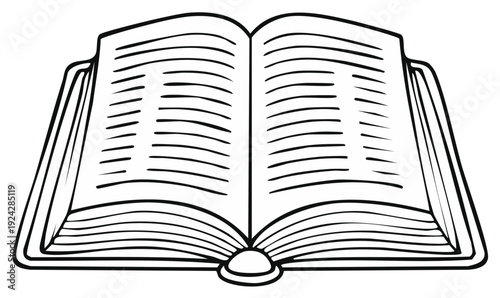 Open Book Line Art, Reading, Education, Knowledge