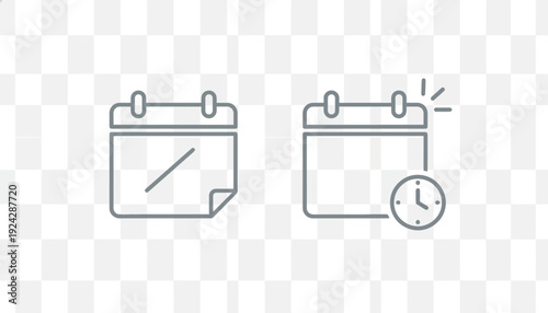 Simple calendar icons with notification and edit features.