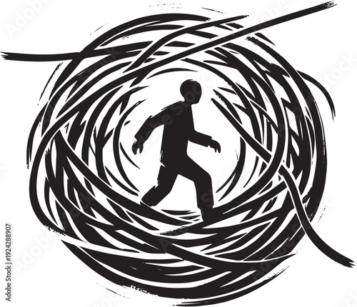 Navigating complexity: a stylized journey through abstract wire