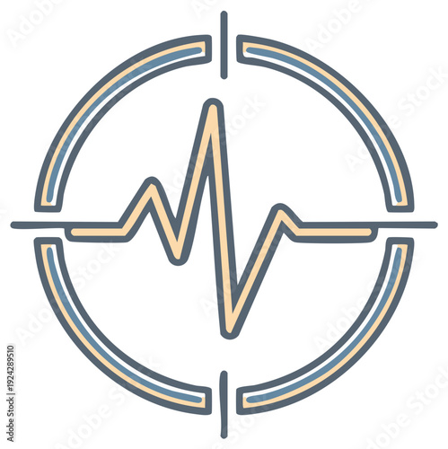 Healthcare heartbeat pulse graph within target symbol measuring vital signs medical monitoring accuracy