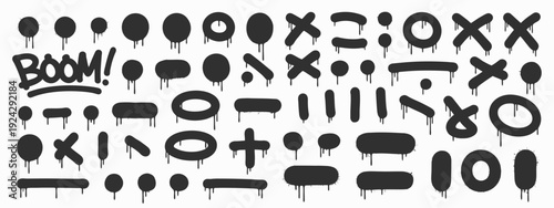 Vintage-style typography and abstract symbols on a monochromatic background isolated on white background, Vector, illustration