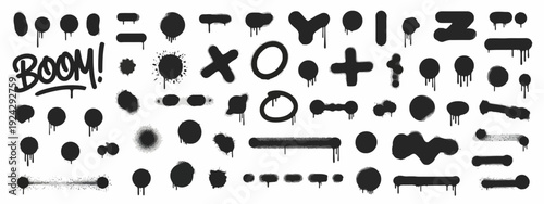 Assorted vintage and modern symbols with distinct geometric and typographic designs isolated on white background, Vector, illustration