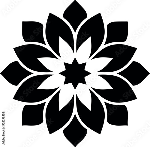 black and white flower vector illustration
