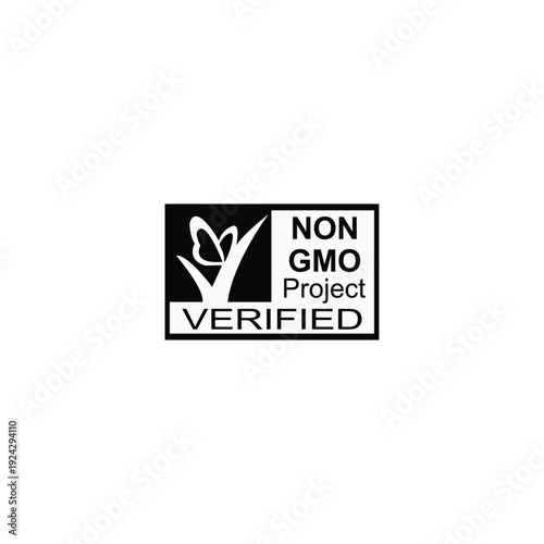 Non GMO Project Verified logo on black and white background