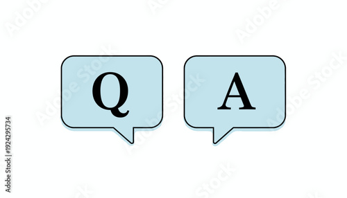 Simple Q and A Speech Bubbles Icon Design.