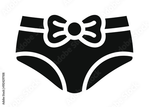 Vector of women's underwear with a decorative bow on the waistband