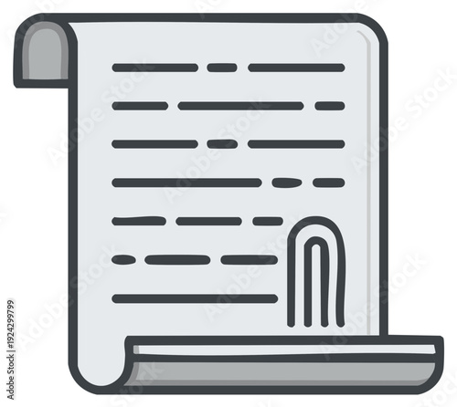 Scroll with Text and Stylized Archway Icon