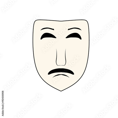 Comedy drama mask icon or character mask