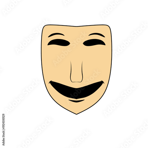 Comedy drama mask icon or character mask