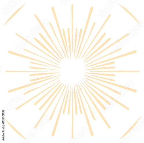 Abstract Retro Sunburst Rays Geometric Design Light Burst Element