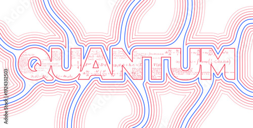 Bold Quantum word typography for technology and science branding