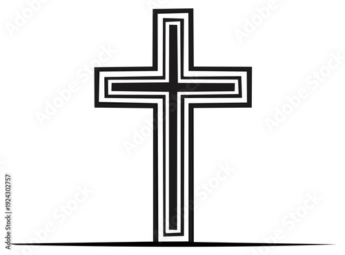 Stylized Christian Cross Symbol Vector Art
