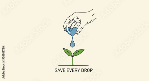 Water conservation icon with SAVE EVERY DROP text