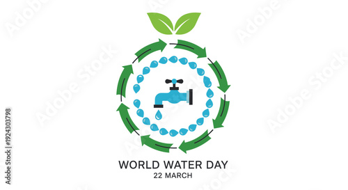 World Water Day icon vector