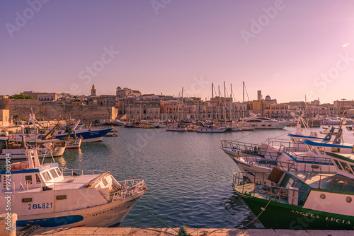 Bild auf Leinwand Bisceglie seafront and tourist harbor in Puglia, Italy