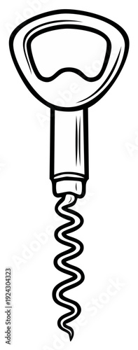 Illustration of a classic bottle opener tool