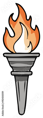 Classic torch with vibrant flames representing competition achievement and tradition