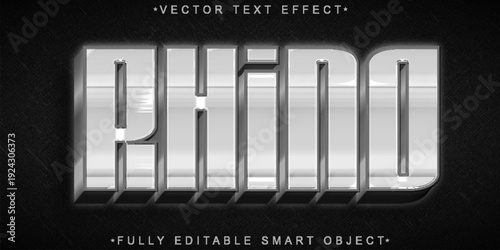  Rhino Team Wildlife Typography Vector Fully Editable Smart Object Text Effect