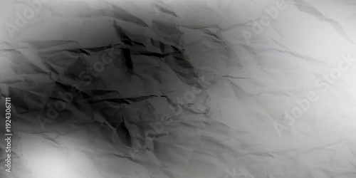 Abstract Crumpled Paper Texture Background With Smoky Grunge Blur For Moody Monochrome Design