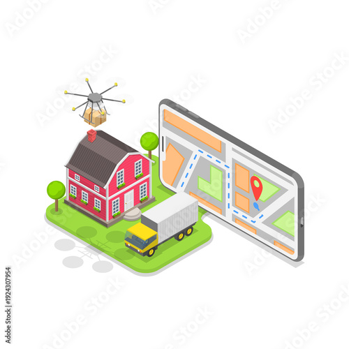 3D Isometric Flat  Illustration of Digital Gift Voucher. Item 3
