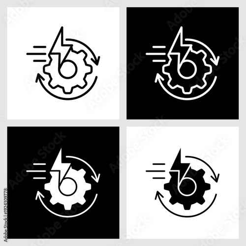 Rapid Icon with Black and White Background