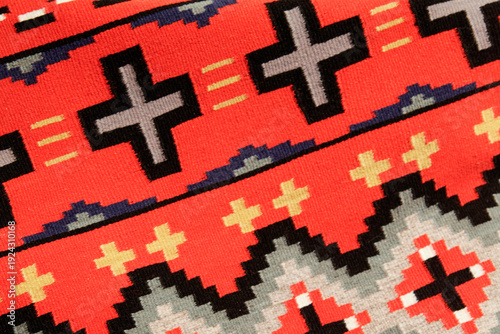 Santa Fe, New Mexico, United States. Indian Market, Navajo rug