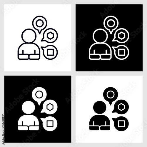 Experience Icon with Black and White Background