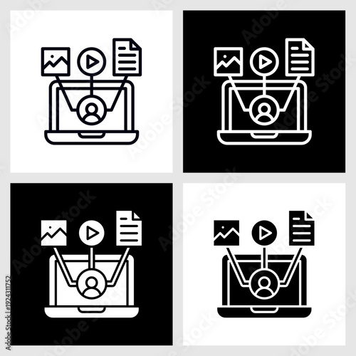 Resources Icon with Black and White Background