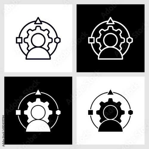Adaptation Icon with Black and White Background