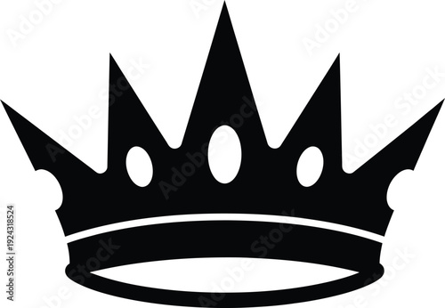 A black crown icon on a white background