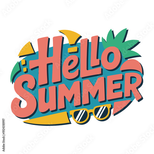 Greetings Summer Typography T-Shirt Design: Chic and Current Seasonal Clothing for a Thrilling Summertime Style.
