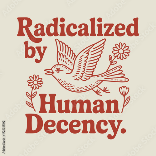 The paradox of human decency amidst radicalization isolated on white background, Vector, illustration