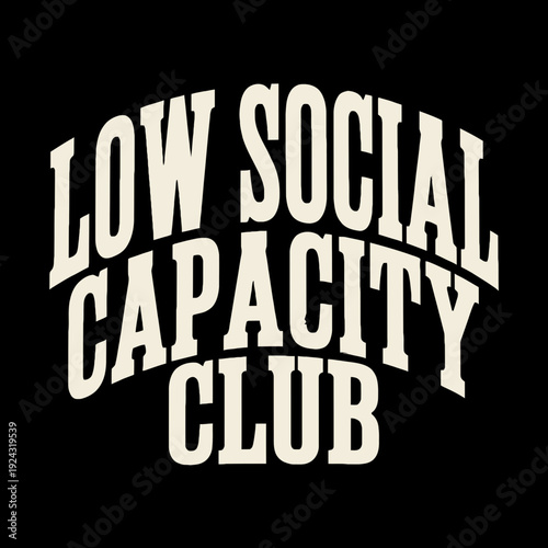 Vintage style design for a low social capacity club logo isolated on white background, Vector, illustration