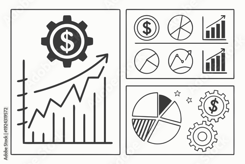Handdrawn Business and Financial Data Charts.