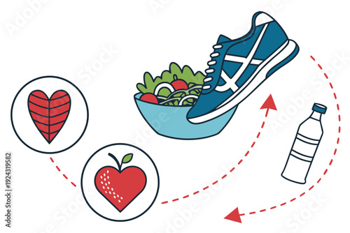 Healthy Lifestyle Elements for Wellness and Fitness.