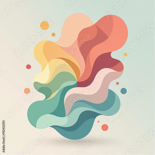 Moments of Transition as abstract shapes gently morphing from one geometric state to another, smooth forms, limited colors, symbolizing change and adaptation.eps