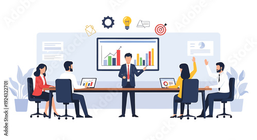 Business meeting vector illustration