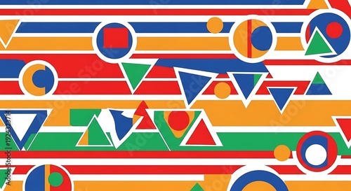 Colorful Geometric Pattern With Shapes And Lines For Backgrounds And Textures